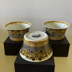 Versace Bowl Set 3 Pc New Condition