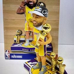 Los Angeles Lakers Derek Fisher Autographed Championship Bobblehead 