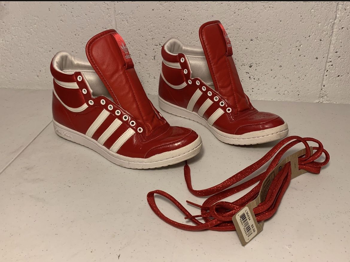 Rare Adidas Sleek Series Red Hi Top Size New Laces