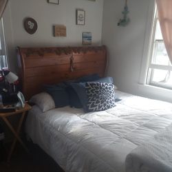 Queen Sleigh Bed Frame. Solid Wood