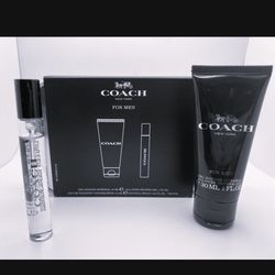New- Coach Blue Discover Kit 10ml Fragrance And Body Wash Gel 