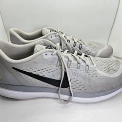 Nike Flex 2017 RN Shoes Mens 15 Pure Platinum Wolf Grey Running Athletic Sneaker