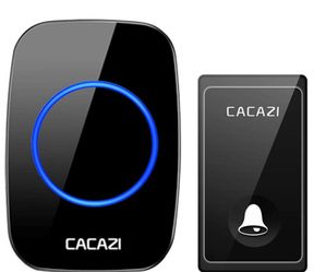 No Battery Kinetic Wireless Doorbell Kit, Self-Powered Push Button and Plug-in Receiver, IP44 Waterproof Push Button, 58 Chimes with 4 Level Volume a