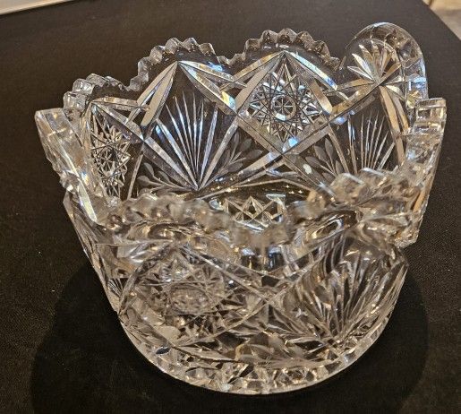 Snack Dish or Ice Bucket American Brilliant Period Victorian