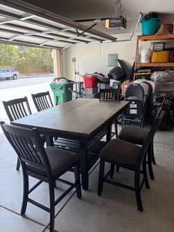 Counter Height Dining Table Set with 6 Chairs