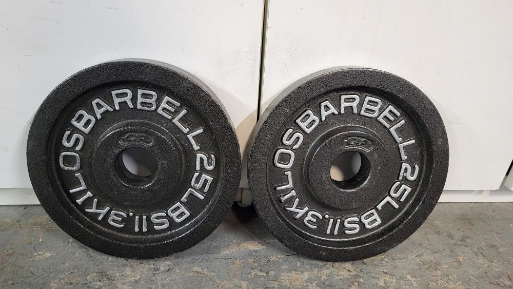 New Condition Cap Olympic Weight Plates Pair Of #25s