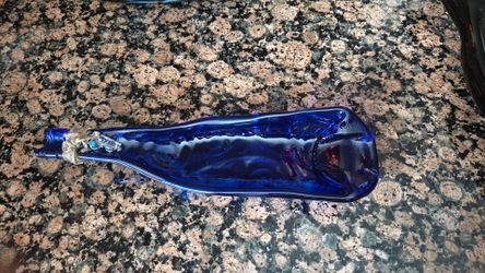 Slumped wine bottle relish or trinket bowl
