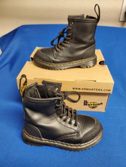 Dr. Martens 1460 Overlay (Toddler) 1 Little Kid Black Duty/Romario Size 8