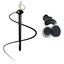 1 Set Silicone Eyeliner Tools Waterproof Brush Kit Reusable Eyeline with Black Eyeliner Cream Easy No-Skip Gel(Retro Black)