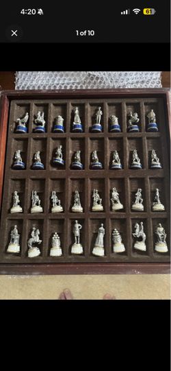 1983 Franklin mint civil war chess set