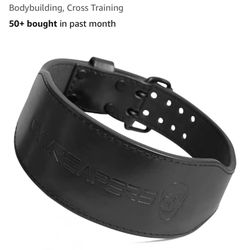 Gymreapers Weight Lifting Belt - 7MM Heavy Duty Pro Leather Belt with Adjustable Buckle - Stabilizing Lower Back Support 4 Inches Wide For Weightlifti