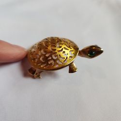 Vintage Jonette Signed Turtle Brooch/pin