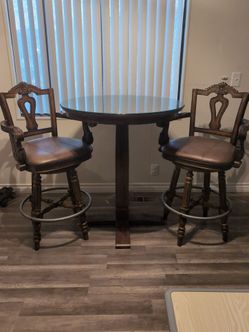 Pub Height Table and 2 Bar Stools Set