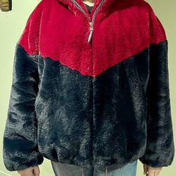 Tommy Hilfiger Faux Fur Jacket. Zip Up LG