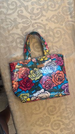 Floral Tote Bag with Rose Print consuela