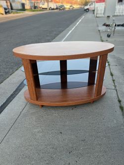 Curved Wood TV Stand