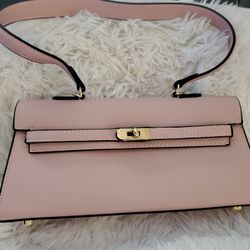 Cute  purse  pink and mustard  .cute underarm bag.