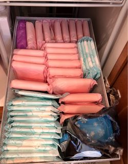 Drawer of feminine products/pads & liners