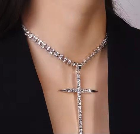 Bling Cross Necklace WITH Pendant