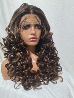 Human Hair Blend Lace Front Wig 