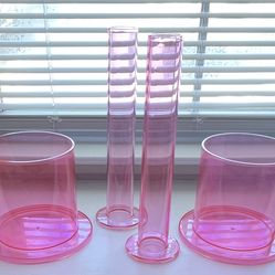 Pink acrylic organizers