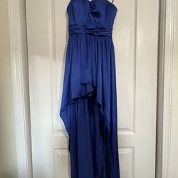 Aqua Blue High Low Evening Gown