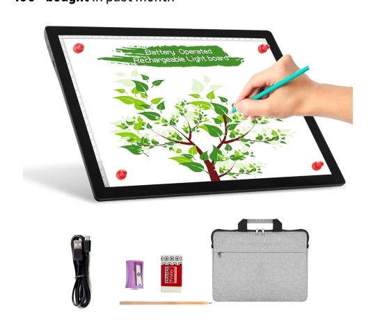 A4 Wireless Battery Powered Light Pad with CaseCopy Board for Artist Drawing Sketching X-ray Viewing new 