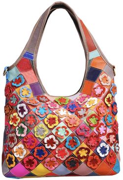 Women's Hobo Shoulder Bags Cross Body Tote Handbags Purses with Flower Summer Style