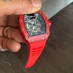Red Big Face Luxury Watch 