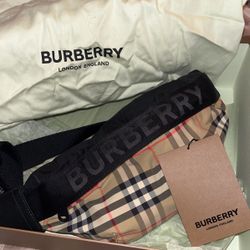 Burberry Vintage Check Logo Belt Bag (with Box And Dust Bag)