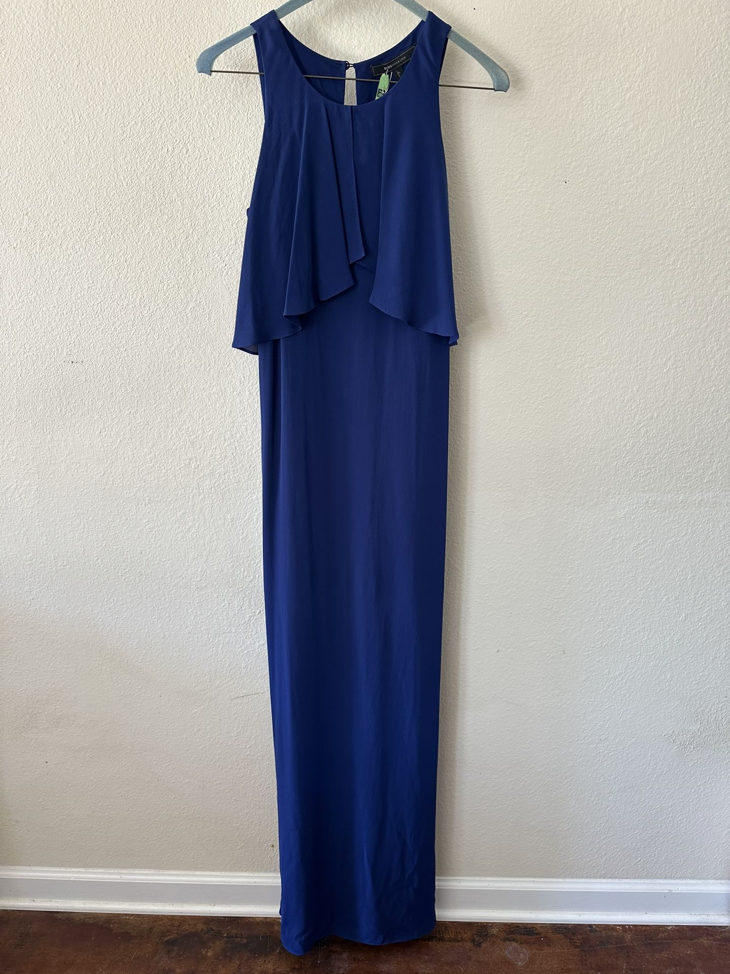 BCBG Max Azria Long Dress, Round Neck, Blue, Size XS