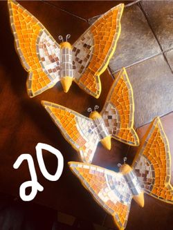 Ceramic Butterflies Home Decor Set Of 3