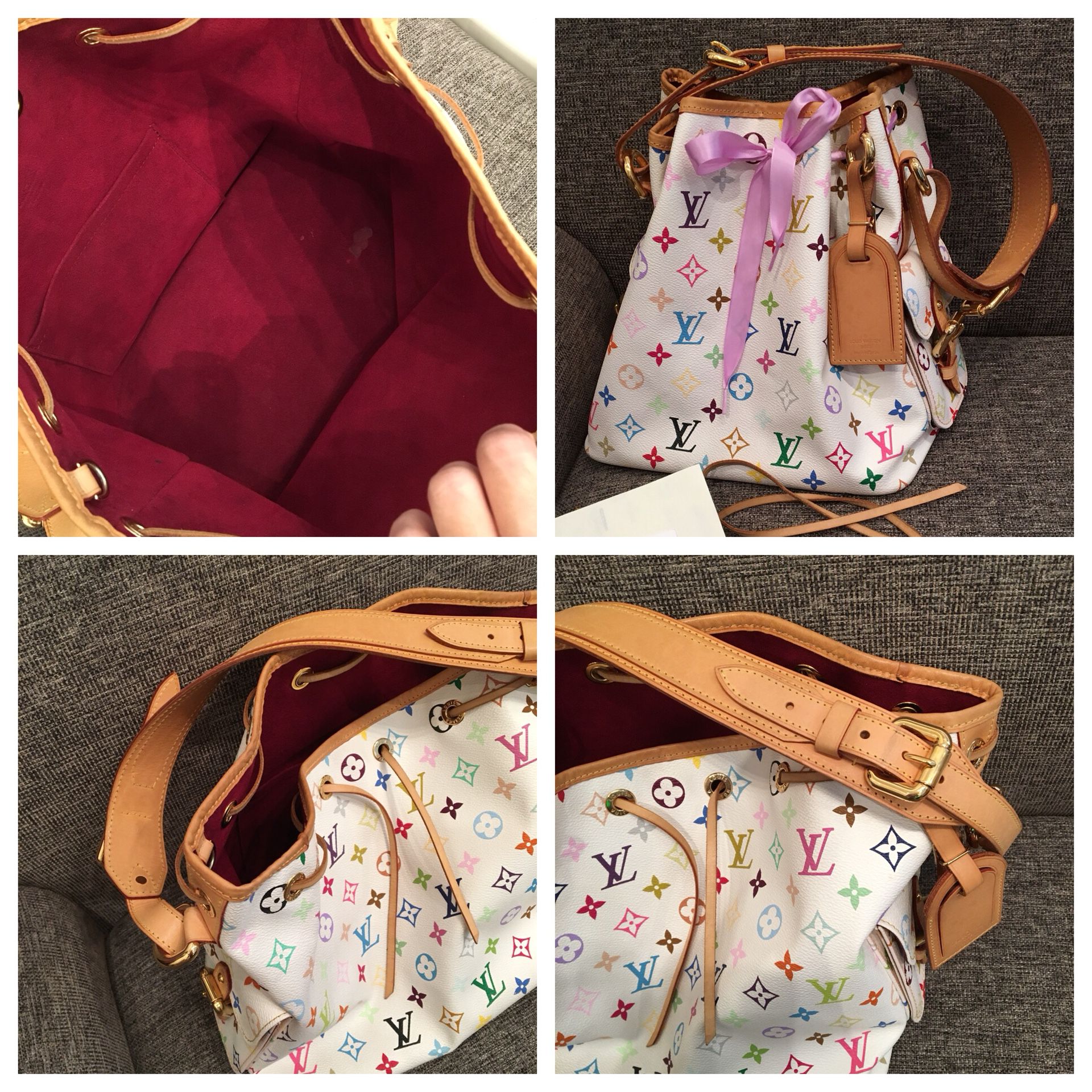 Louis Vuitton petit noe multicolor with strap for Sale in San Diego