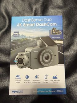 VIVITAR DashSense Duo 4K smart dash camera NEW