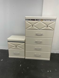 White Dresser and Nightstand Set