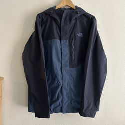 The North Face Dryvent Size M. waterproof jacket in blue and navy