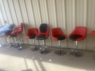 10 Nice Bar Stools, Chrome Base Red& Black $50 Ea