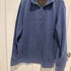 Bill Blas Mens Quarter-Zip Knit Golf Pullover Sweatshirt XL Blue Casual