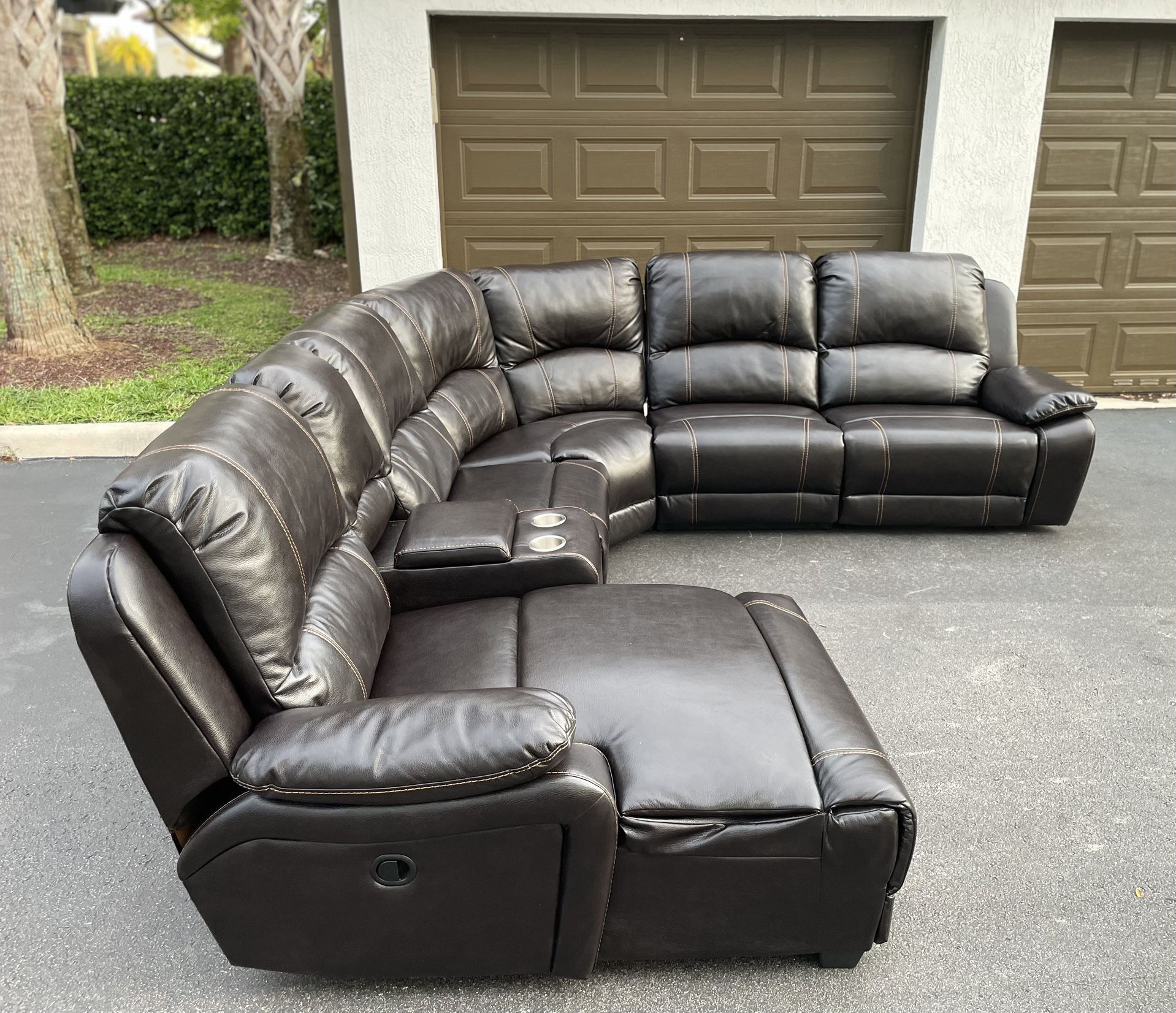 🛋️ Sofa/Couch Sectional - Dark Brown - Recliners - Leather - Delivery Available 🚛