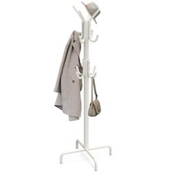Metal Rack Stand with Hooks for Coat Hat Belt Bag Size 72" Tall New Condition