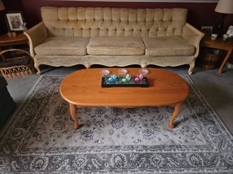 Vintage French Provincial Tufted Sofa