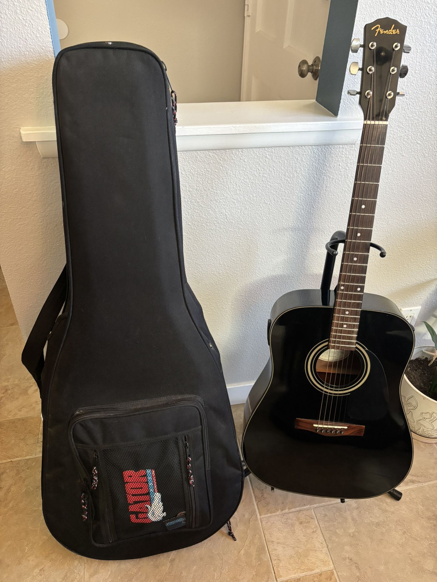 Used Fender DG-11E Black Acoustic/Electric Guitar