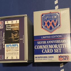 cost to have baseball card graded Super Bowl football XXV Anniversary Commerative collection main image 0