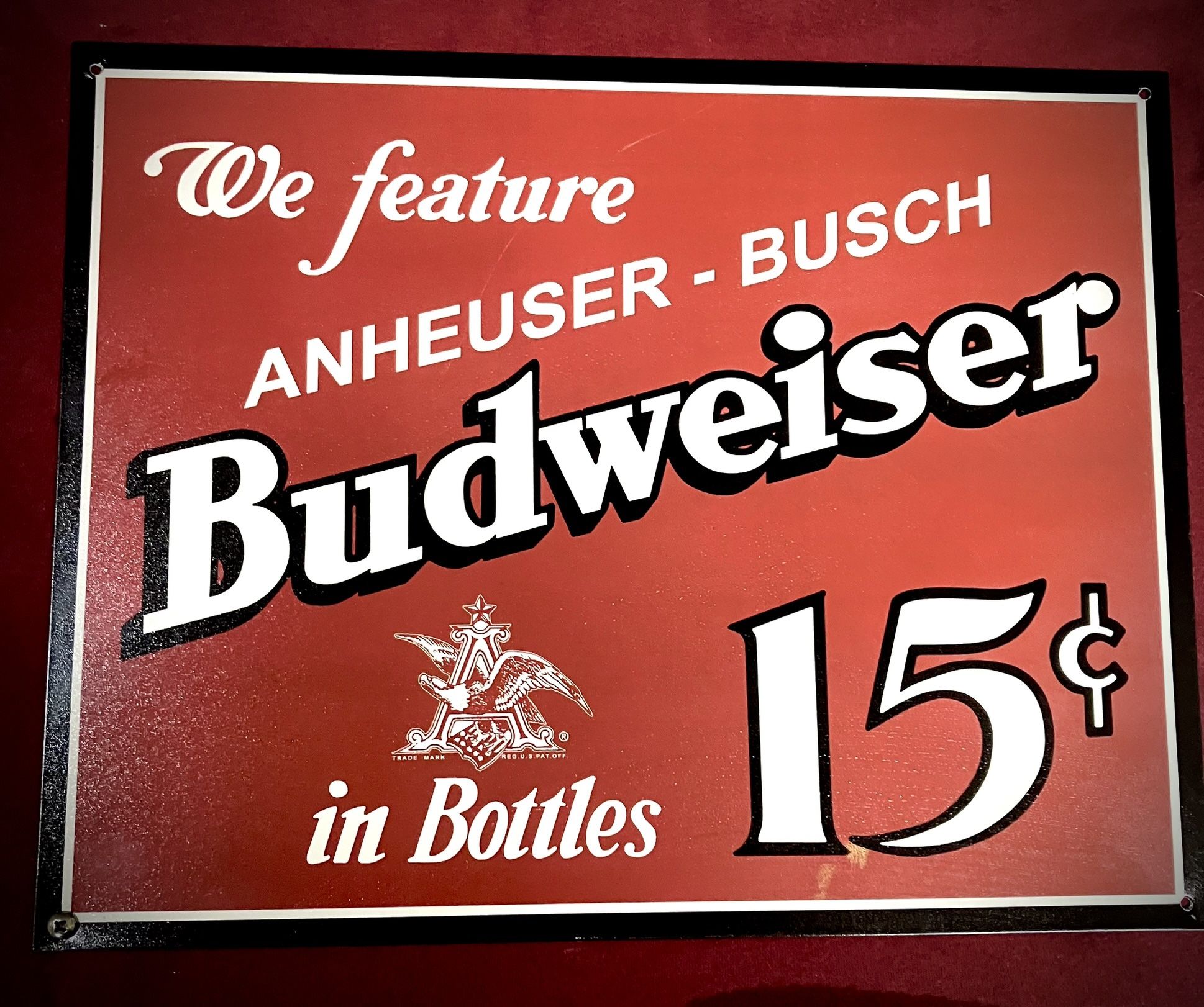 Metal/ Tin  Beer/ Bar Advertising Signs Lot Of 2 Budweiser 