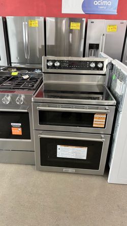 KitchenAid Stainless Steel Double Oven Electric Range
