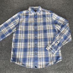 UNTUCKit Shirt Mens Medium Slim Fit Blue Plaid Button Up Casual Wrinkle Free