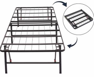 Amazon Basics Twin Foldable Metal Bed Frame, 18" High