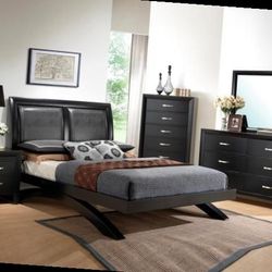 Queen Plataform Bed Frame Dresser Mirror One Nightstand   Free Local Delivery  Check Description