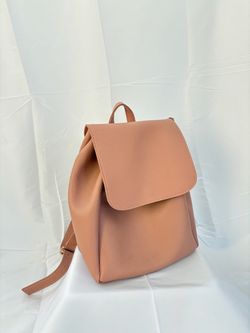 Blush Pink Leather Drawstring Backpack