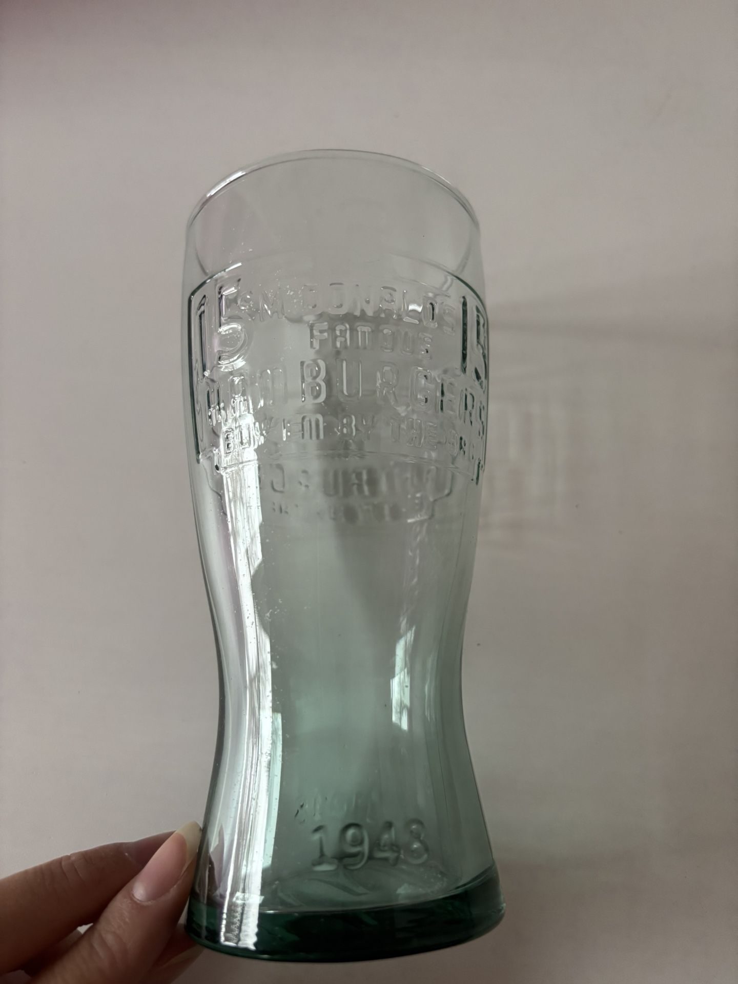 vintage mcdonalds glass 1948 on glass 15 Cent Mcdonalds Famous Hamburgers
